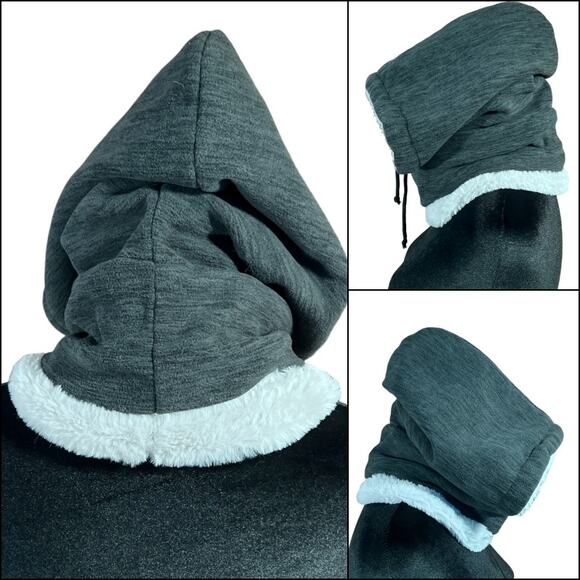 Soft Furry Hooded Head and Neck Warmer Faux Fur Drawstring - Picture 2 of 14